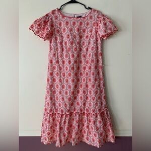 NWT Ann Taylor Eyelet Red and White Shift Dress NO BELT Size XS